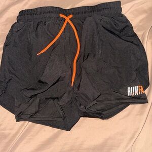 Set of 2 Women’s Running Shorts with Orange Drawcord